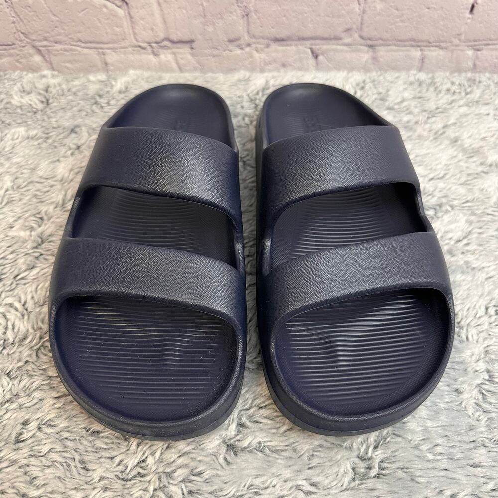 Bombas Friday Slide Sandals Navy Blue Women's 11 Two Strap EVA